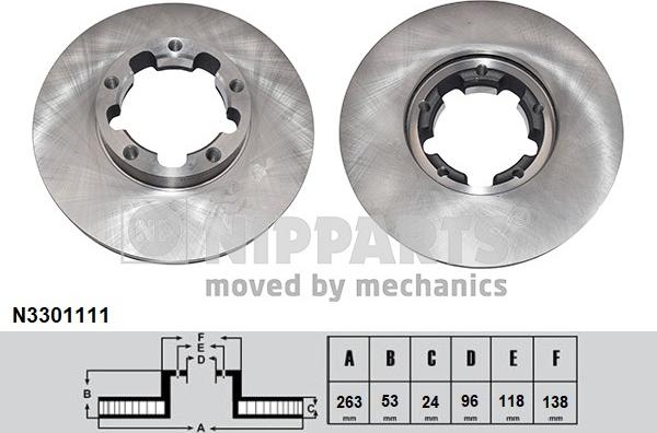 Nipparts N3301111 - Тормозной диск autodif.ru