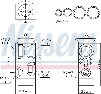 Nissens 999323 - Air conditioning valve (coolant type: R134a) fits: DAF 75 CF, 85 CF, 95 XF, CF, CF 65, CF 75, CF 85, autodif.ru