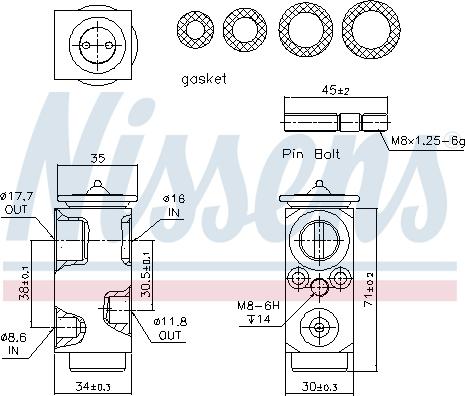Nissens 999286 - NS999286_клапан расширительный кондиционера!- Opel Vectra C 02>-Signum 03> autodif.ru