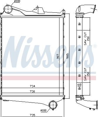 Nissens 97006 - Интеркулер, теплообменник турбины autodif.ru