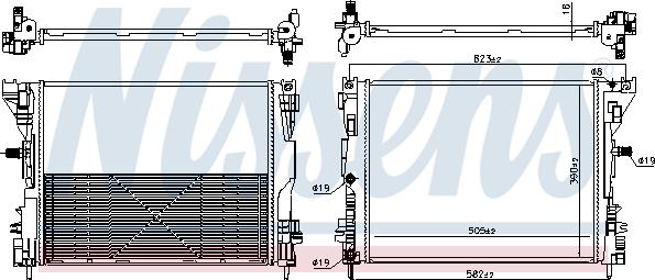 Nissens 606653 - Радиатор, охлаждение двигателя autodif.ru
