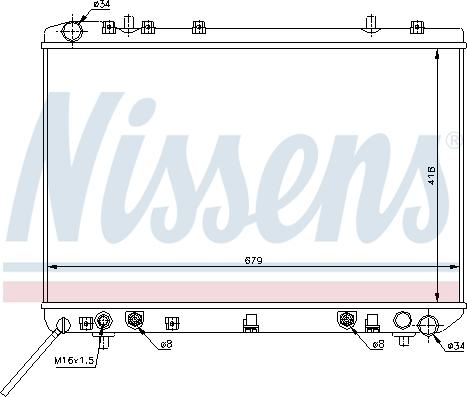 Nissens 61669 - Радиатор системы охлаждения DAEWOO: MUSSO (FJ) 2.3/2.9 D 4X4/3.2 4X4 98-  SSANGYONG: MUSSO (FJ) 2.3/2.9 D/3.2 95- autodif.ru