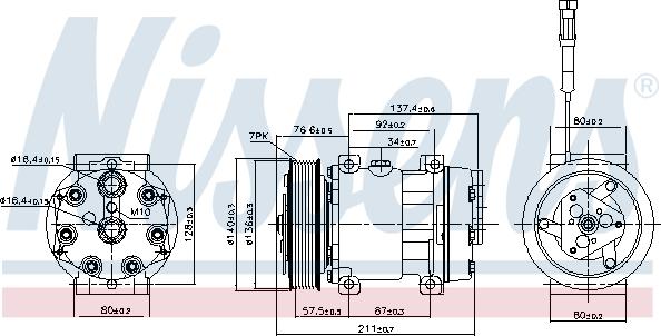 Nissens 89137 - Компрессор кондиционера  24V d136mm  DAF XF105 05> autodif.ru