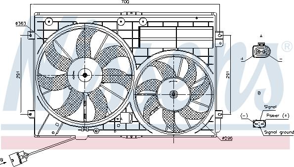 Nissens 85643 - Вентилятор радиатора Лев/Прав (с корпусом) AUDI A1, A3, TT SEAT ALTEA, ALTEA XL, IBIZA IV SC, LEON, autodif.ru