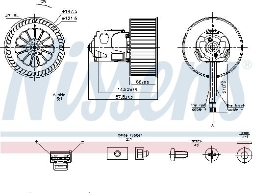 Nissens 87240 - вентилятор отопителя BMW F01/F07/F10 2.0-4.4i/D 09> autodif.ru