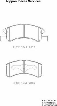 NPS D360U03 - Тормозные колодки, дисковые, комплект autodif.ru