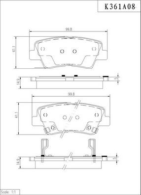 NPS K361A08 - Тормозные колодки, дисковые, комплект autodif.ru