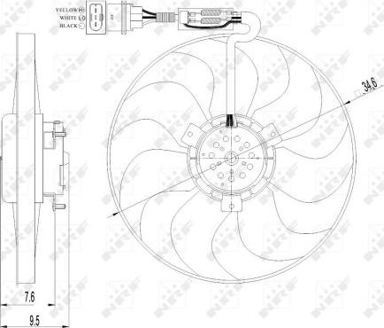 NRF 47064 - Вентилятор радиатора с электромотором VW Golf 1.4 98- autodif.ru