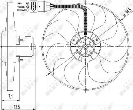 NRF 47397 - Вентилятор радиатора с электромотором VW Golf 1.4 98- autodif.ru