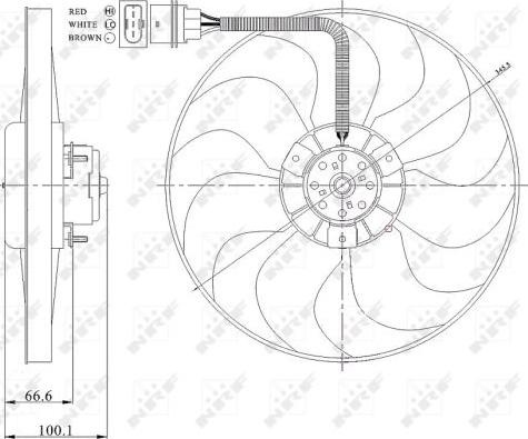 NRF 47204 - вентилятор охлаждения!\ Audi A3, VW Golf 4/Bora1.4-2.0/1.9TDI 96> autodif.ru