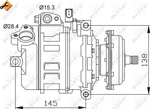 NRF 32148 - компрессор кондиционера!\ VW Touareg /T5 2.5 TDi 03> autodif.ru