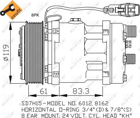 NRF 32707 - NRF 32707_компрессор кондиционера! SD7H15- MAN TGA-TGL-TGM D0834-D0836 autodif.ru