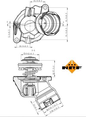 NRF 725032 - Термостат охлаждающей жидкости / корпус autodif.ru