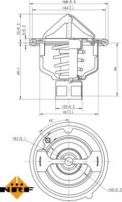 NRF 725142 - Термостат охлаждающей жидкости / корпус autodif.ru