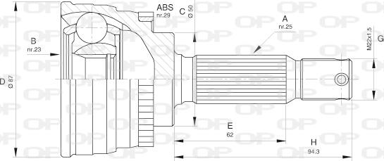 Open Parts CVJ5485.10 - Шарнирный комплект, ШРУС, приводной вал autodif.ru