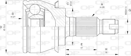 Open Parts CVJ5488.10 - Шарнирный комплект, ШРУС, приводной вал autodif.ru