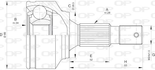 Open Parts CVJ5594.10 - Шарнирный комплект, ШРУС, приводной вал autodif.ru