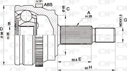 Open Parts CVJ5501.10 - Шарнирный комплект, ШРУС, приводной вал autodif.ru