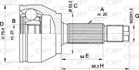 Open Parts CVJ5514.10 - Шарнирный комплект, ШРУС, приводной вал autodif.ru