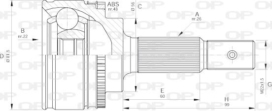 Open Parts CVJ5587.10 - Шарнирный комплект, ШРУС, приводной вал autodif.ru
