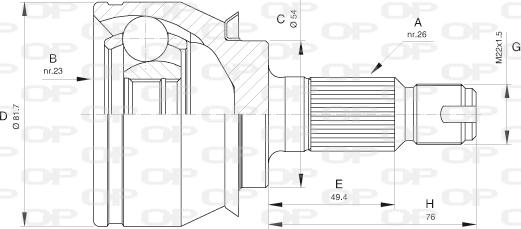 Open Parts CVJ5528.10 - Шарнирный комплект, ШРУС, приводной вал autodif.ru