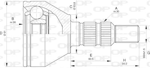 Open Parts CVJ5641.10 - Шарнирный комплект, ШРУС, приводной вал autodif.ru
