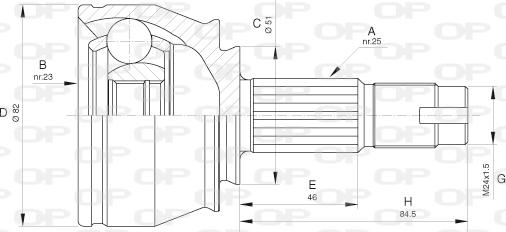 Open Parts CVJ5651.10 - Шарнирный комплект, ШРУС, приводной вал autodif.ru