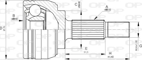 Open Parts CVJ5662.10 - Шарнирный комплект, ШРУС, приводной вал autodif.ru