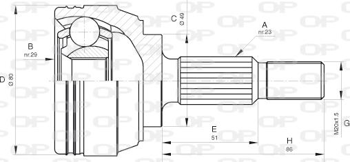 Open Parts CVJ5633.10 - Шарнирный комплект, ШРУС, приводной вал autodif.ru
