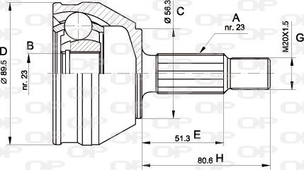 Open Parts CVJ5081.10 - Шарнирный комплект, ШРУС, приводной вал autodif.ru