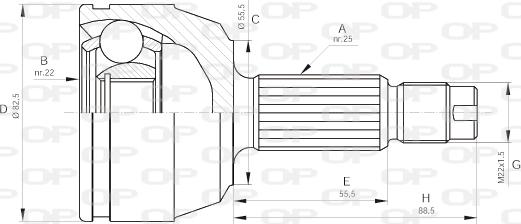 Open Parts CVJ5123.10 - Шарнирный комплект, ШРУС, приводной вал autodif.ru