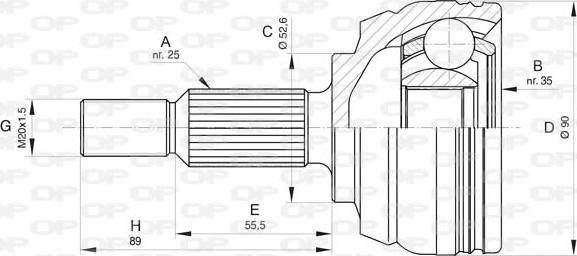 Open Parts CVJ5801.10 - Шарнирный комплект, ШРУС, приводной вал autodif.ru