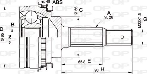 Open Parts CVJ5341.10 - Шарнирный комплект, ШРУС, приводной вал autodif.ru