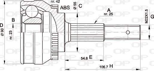 Open Parts CVJ5269.10 - Шарнирный комплект, ШРУС, приводной вал autodif.ru