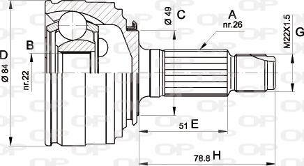 Open Parts CVJ5219.10 - Шарнирный комплект, ШРУС, приводной вал autodif.ru