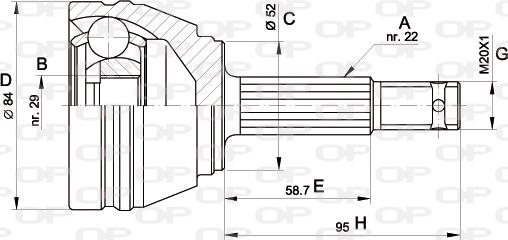 Open Parts CVJ5231.10 - Шарнирный комплект, ШРУС, приводной вал autodif.ru
