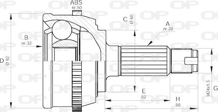 Open Parts CVJ5278.10 - Шарнирный комплект, ШРУС, приводной вал autodif.ru