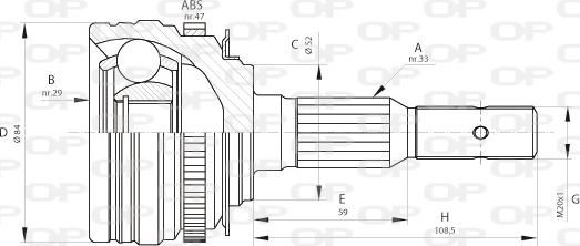 Open Parts CVJ5273.10 - Шарнирный комплект, ШРУС, приводной вал autodif.ru