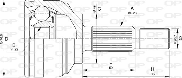 Open Parts CVJ5763.10 - Шарнирный комплект, ШРУС, приводной вал autodif.ru