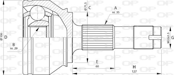 Open Parts CVJ5719.10 - Шарнирный комплект, ШРУС, приводной вал autodif.ru