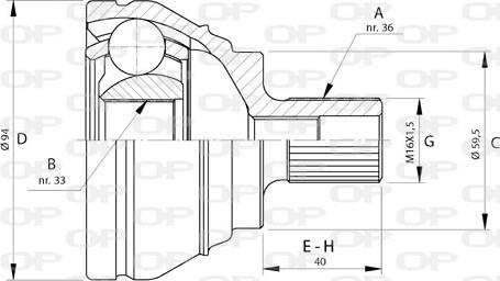 Open Parts CVJ5722.10 - Шарнирный комплект, ШРУС, приводной вал autodif.ru