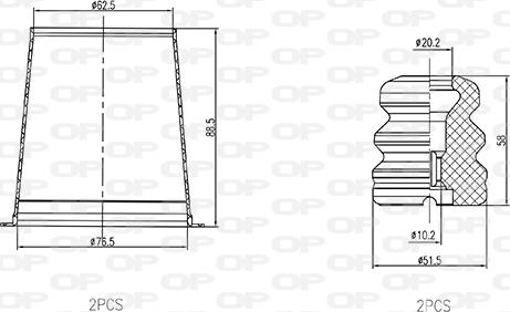 Open Parts DCK5094.04 - Пылезащитный комплект, амортизатор autodif.ru