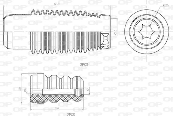 Open Parts DCK5044.04 - Пылезащитный комплект, амортизатор autodif.ru