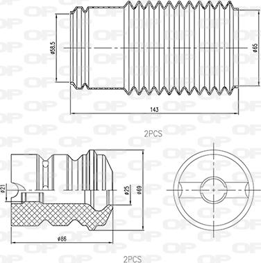 Open Parts DCK5030.04 - Пылезащитный комплект, амортизатор autodif.ru