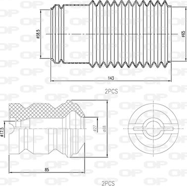 Open Parts DCK5029.04 - Пылезащитный комплект, амортизатор autodif.ru