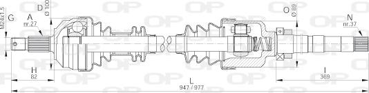 Open Parts DRS6051.00 - Приводной вал autodif.ru