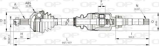 Open Parts DRS6053.00 - Приводной вал autodif.ru