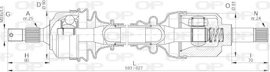 Open Parts DRS6023.00 - Приводной вал autodif.ru