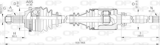 Open Parts DRS6244.00 - Приводной вал autodif.ru