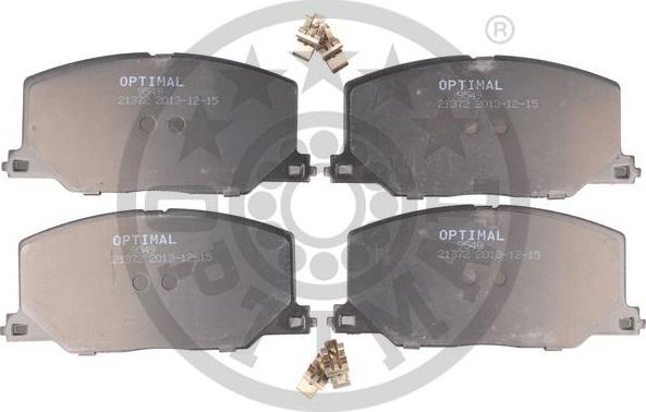 Optimal BP-09549 - Тормозные колодки, дисковые, комплект autodif.ru